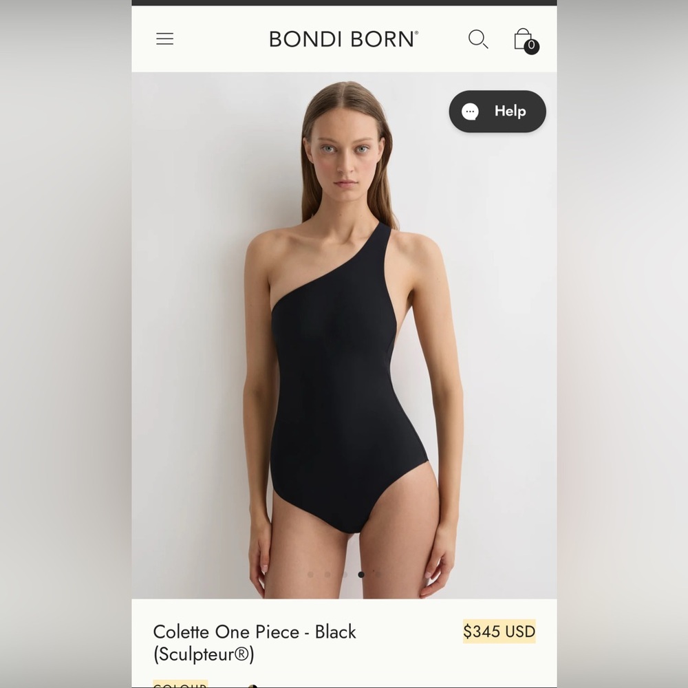 BONDI BORN One-Shoulder Swimsuit - Indigo NWT